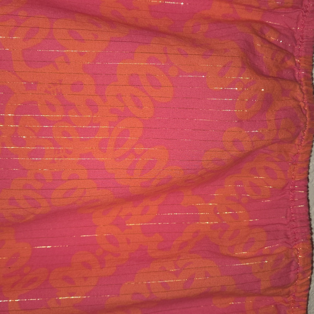 Lilly Pulitzer Pink and Orange With A Gold Sparks Kids Fancy Blouse - Picture 8 of 8